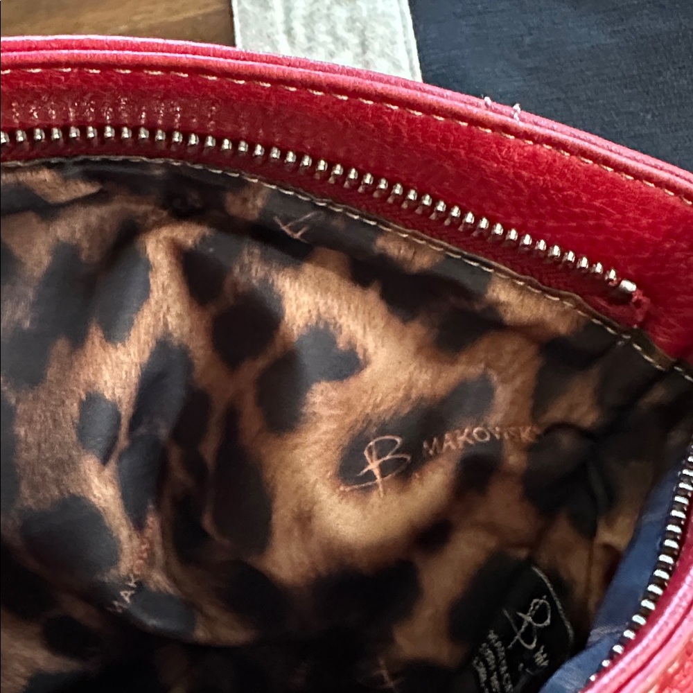 B. Makowsky  Red Leather Crossbody Bag - Picture 14 of 15